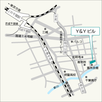 千葉事務所の地図