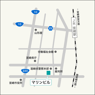 宮崎事務所の地図