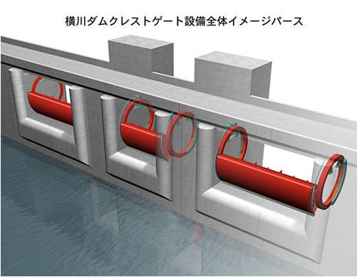 北陸地方整備局 横川ダム工事事務所
横川ダムクレストゲート設備概略設計業務（事務所長表彰）イメージ