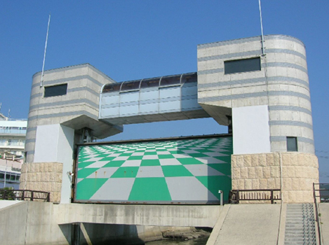 愛知県  知多建設事務所
津波対策海岸特別緊急工事の内設計（山海川水門）イメージ